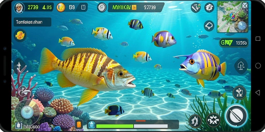 Tampilan seru dari gameplay Tembak Ikan di 2739.