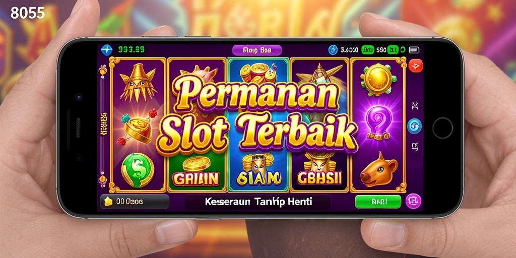 Tampilan gameplay menarik dari 8055 dengan berbagai mesin slot.