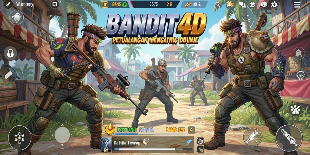 Tangkapan layar aksi seru di BANDIT4D dengan pemain bertarung di medan perang.