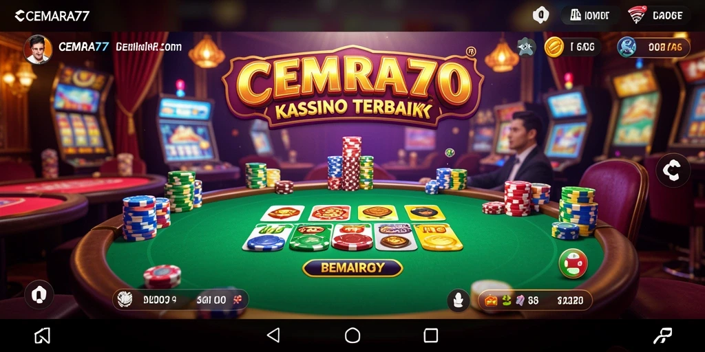 Screenshot utama CEMARA77 menampilkan gameplay seru Kasino.