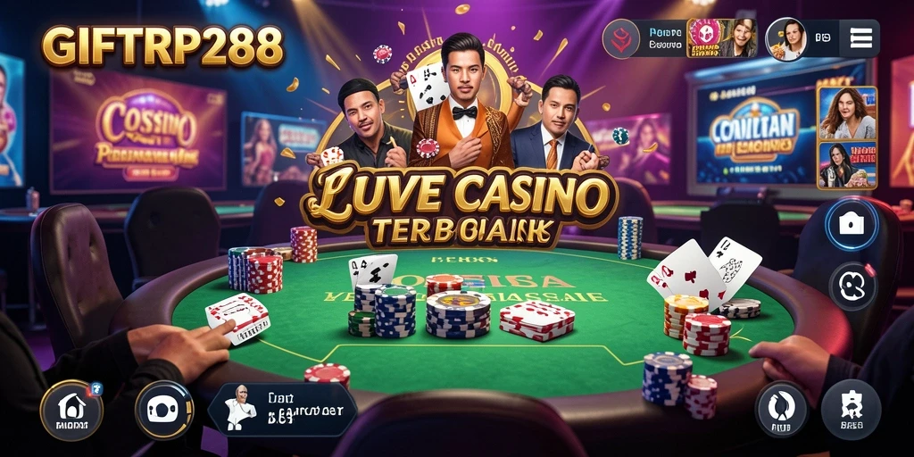 Tampilan gameplay Live Casino yang menarik di GIFTRP288.
