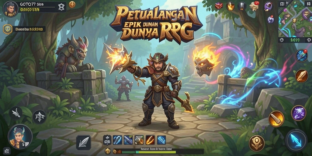 Tampilan gameplay GOTO77 dengan aksi RPG yang seru.