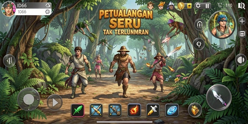 Tampilan gameplay <strong>ID66</strong> yang menegangkan dan seru saat menjelajahi petualangan.