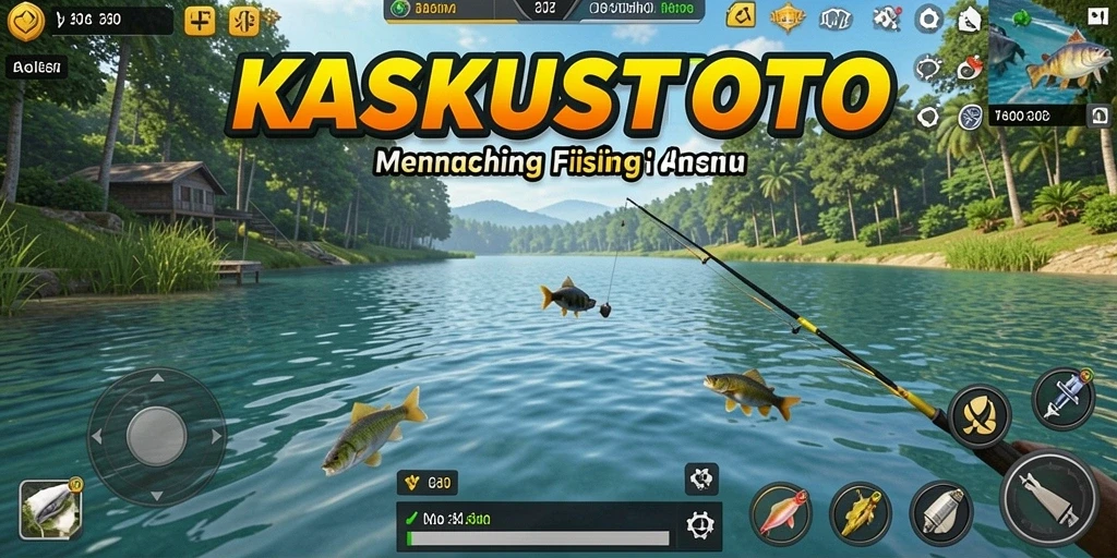 Tampilan gameplay KASKUSTOTO yang menampilkan aksi memancing seru.