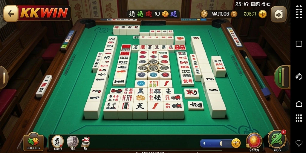 Tangkapan layar KKWIN menampilkan gameplay menantang Mahjong.