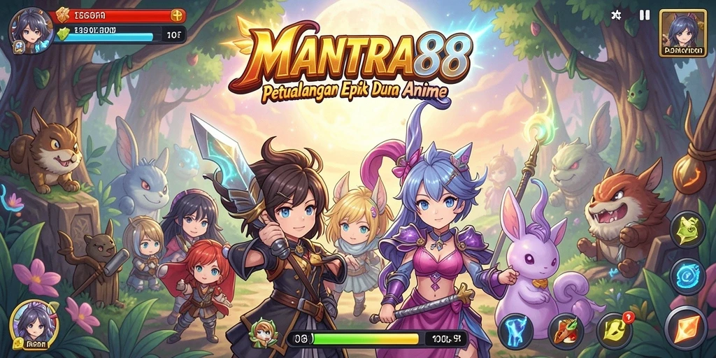 Gameplay seru MANTRA88 dengan aksi karakter Anime