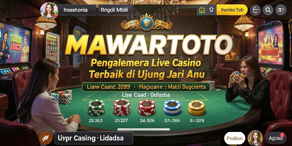 Screenshot utama MAWARTOTO menampilkan dealer profesional dan gameplay interaktif Live Casino.