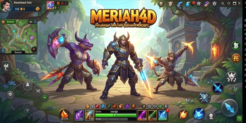Screenshot gameplay MERIAH4D yang menunjukkan pertarungan seru dan dunia luas.