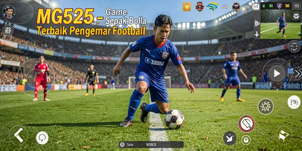 Tangkapan layar <strong>MG525</strong> menampilkan gameplay sepak bola yang kompetitif dan menyenangkan.
