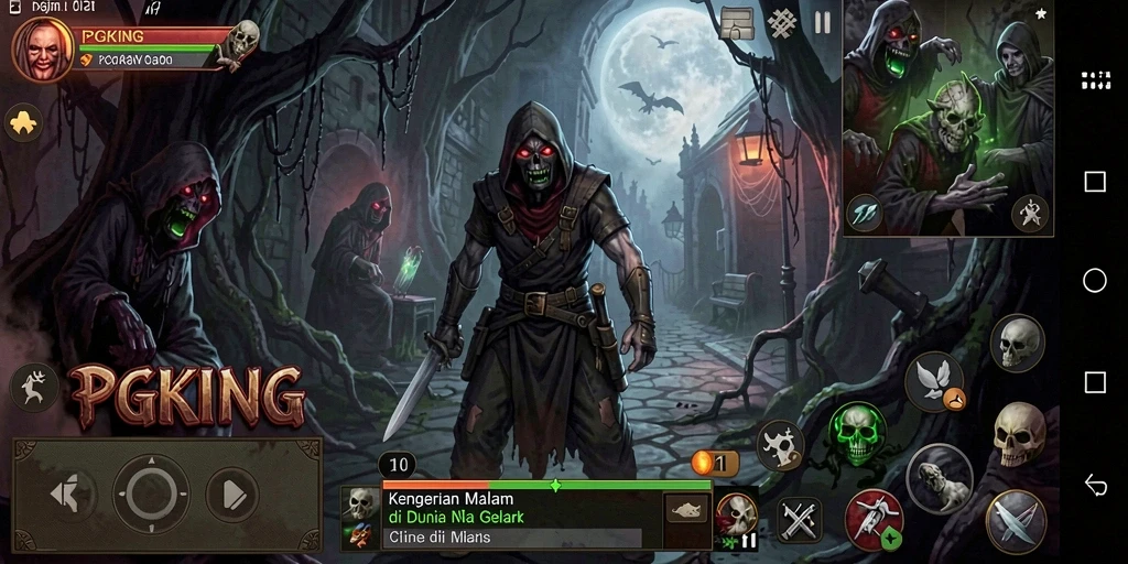 Tampilan menegangkan dalam gameplay PGKING yang memacu adrenalin.