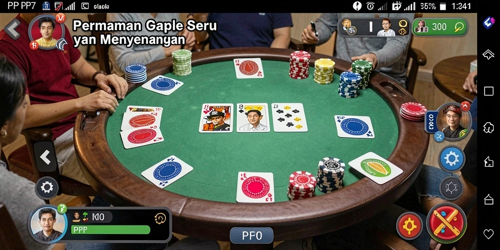 Tampilan gameplay seru permainan Gaple di PP7.