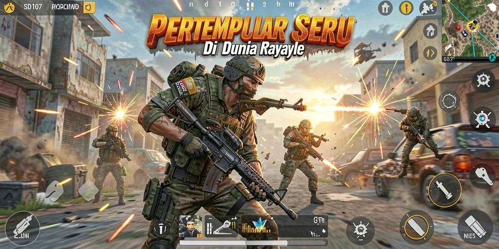 Tangkapan layar gameplay menarik dari SD107 dalam pertempuran Battle Royale.