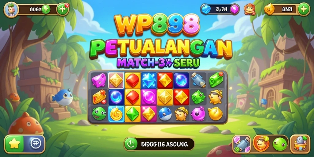 Screenshot gameplay WP888 yang penuh warna dan seru.